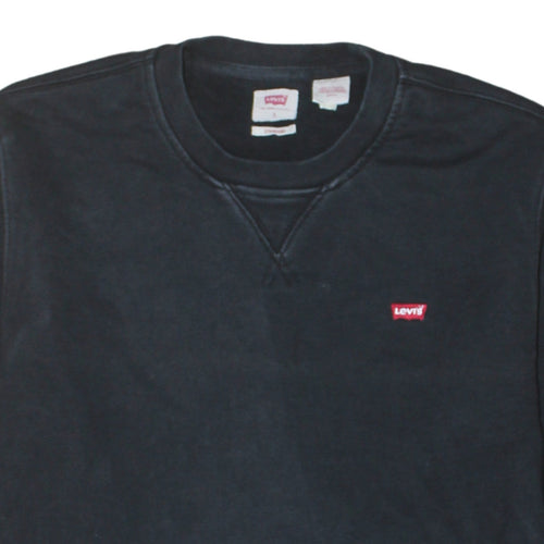 Levi's Men's Black Crew Neck Standard Fit Cotton Sweatshirt Size S