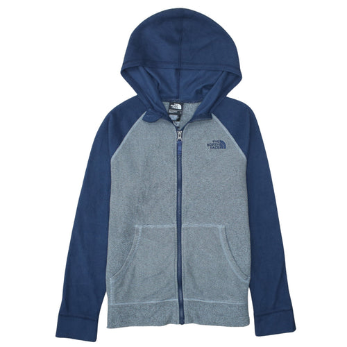 The North Face Boys Blue Full Zip Hoodie Fleece Size Large