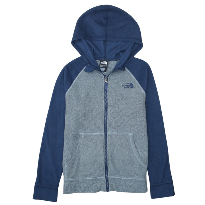The North Face Boys Blue Full Zip Hoodie Fleece Size Large