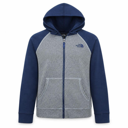 The North Face Boys Blue Full Zip Hoodie Fleece Size Large