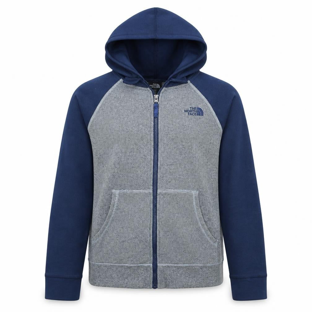 The North Face Boys Blue Full Zip Hoodie Fleece Size Large