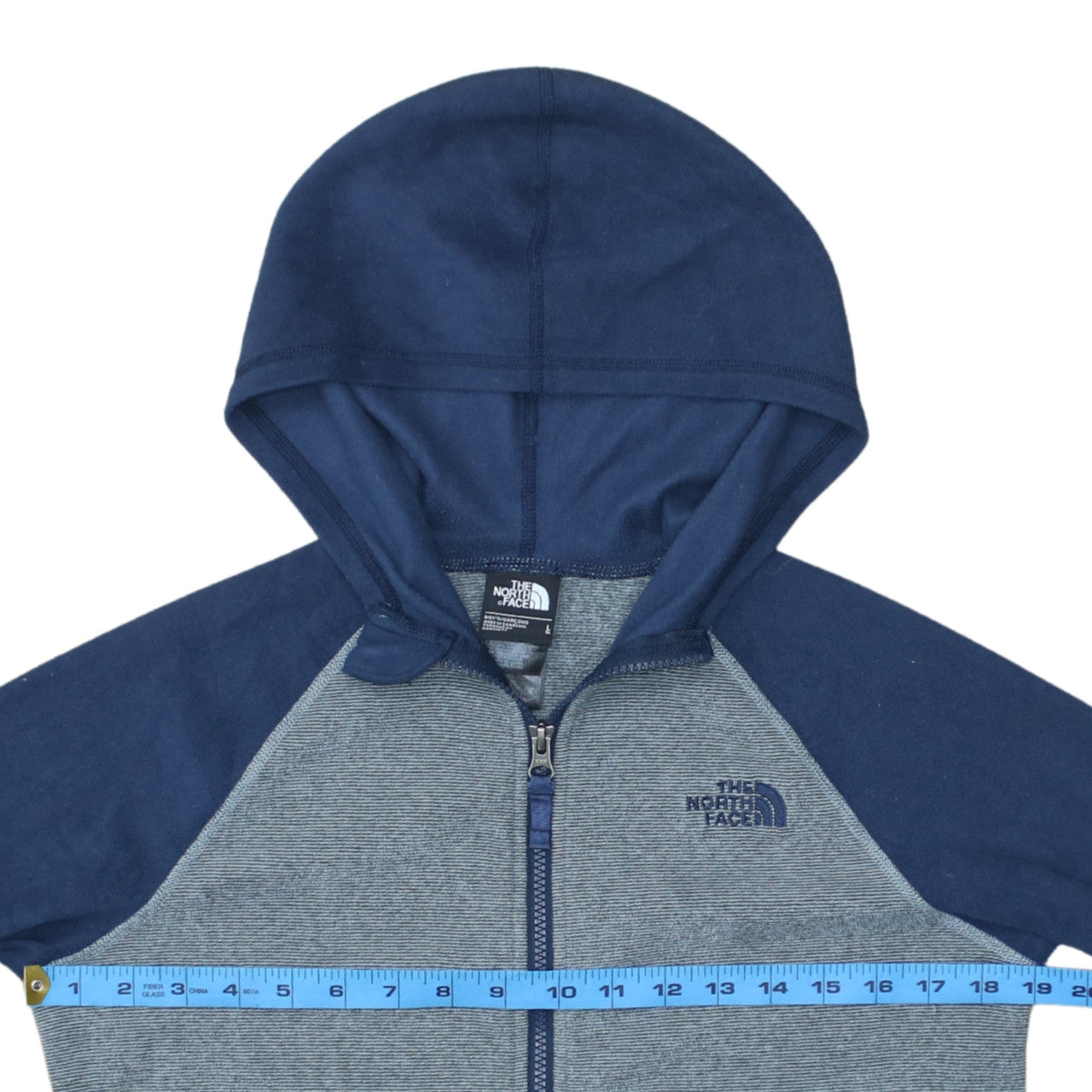 The North Face Boys Blue Full Zip Hoodie Fleece Size Large