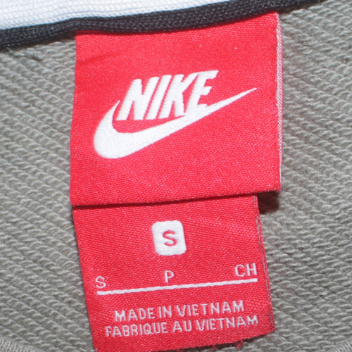 Nike Mens Grey Small Pullover Sweatshirt Crew Neck Logo Regular Fit