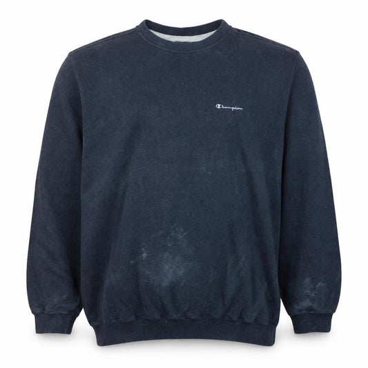 Front view of Champion Men’s Blue 2XL Pullover Crew Neck Fleece Sweatshirt