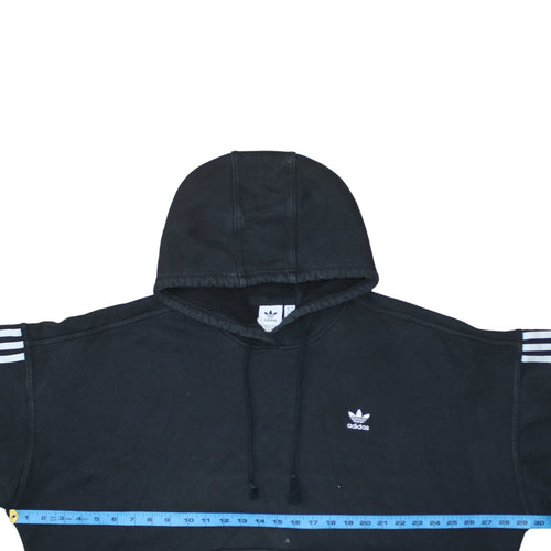 Adidas Women Black 3XL Pullover Hoodie with White Stripes