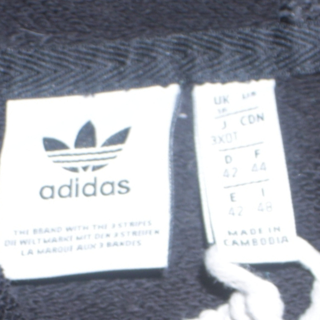 Adidas Women Black 3XL Pullover Hoodie with White Stripes