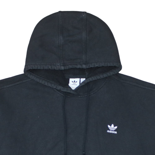 Adidas Women Black 3XL Pullover Hoodie with White Stripes