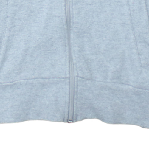 Adidas Women’s Grey Full Zip Hoodie Size 12 Lined Hooded Sweatshirt