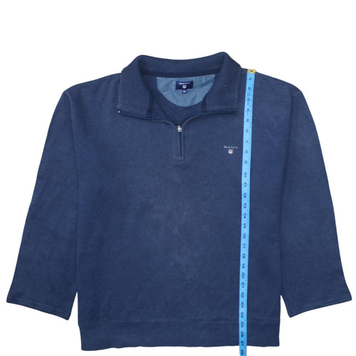 GANT Men’s Blue 2XL 1/4 Zip Cotton Basic Jacket