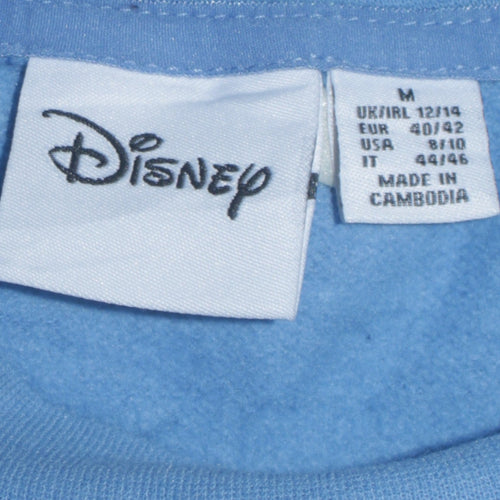 Disney Women’s Blue Stitch Sweatshirt UK 12/14 Crew Neck Pullover