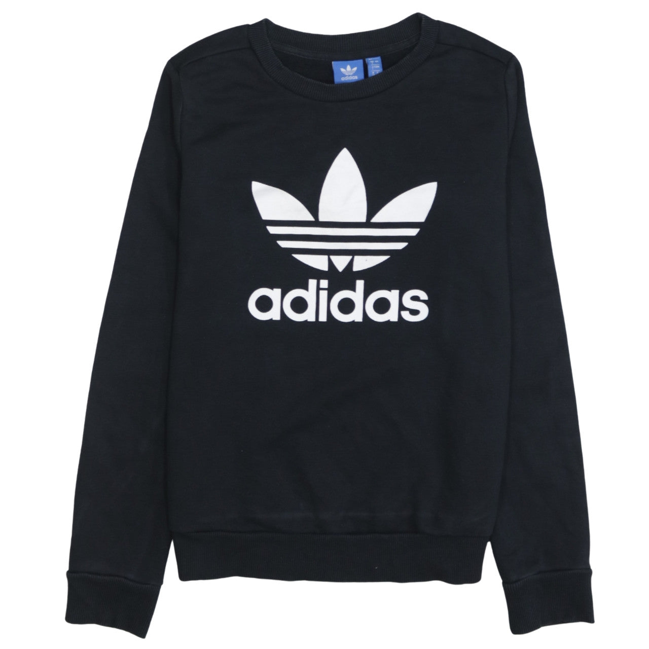 Adidas Womens Black Crew Neck Pullover Sweatshirt Size 8