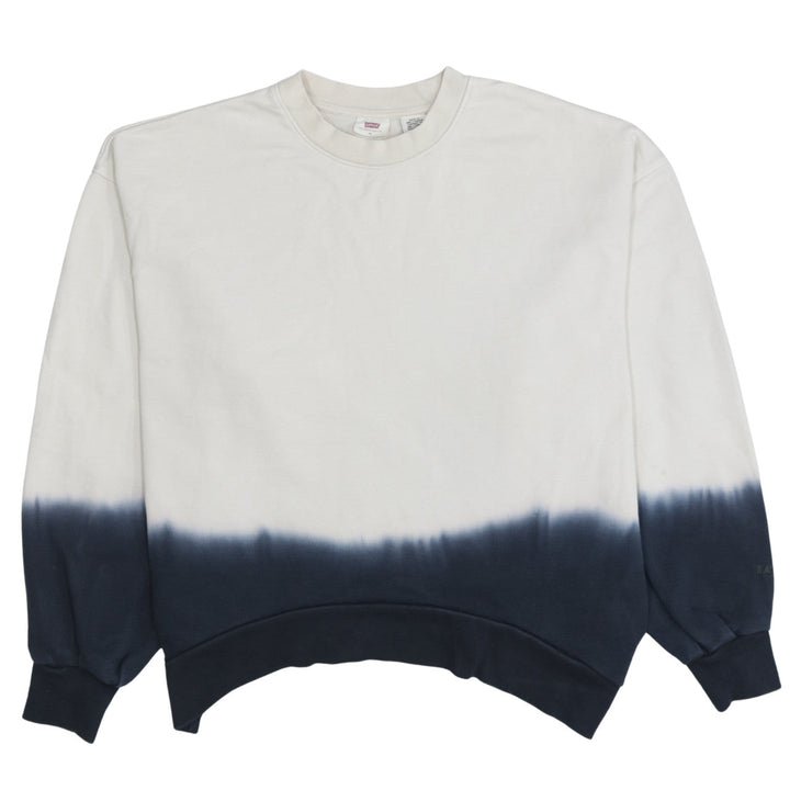 Levi's Womens Ivory Blue Tie-Dye Pullover Sweatshirt XS
