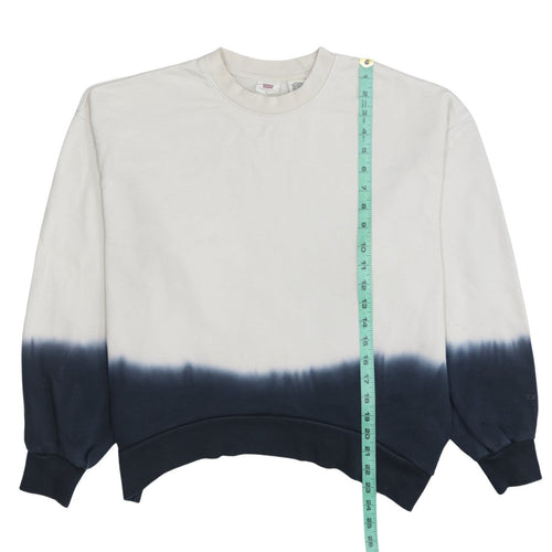 Levi's Womens Ivory Blue Tie-Dye Pullover Sweatshirt XS