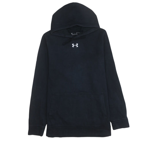 Under Armour Mens Black Pullover Hoodie Small Loose Fit ColdGear Fleece