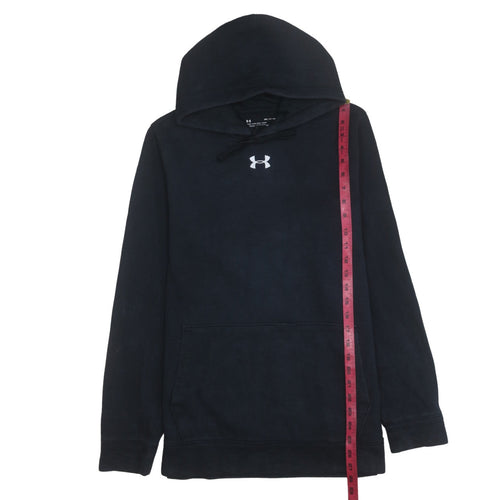 Under Armour Mens Black Pullover Hoodie Small Loose Fit ColdGear Fleece