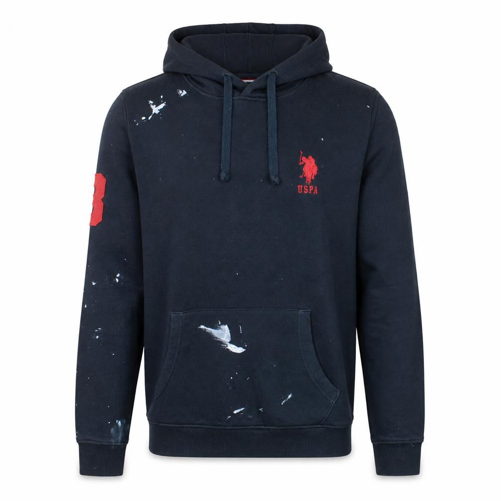 U.S. Polo Assn. Men's Navy Blue Hoodie M Pullover Logo Cotton Blend
