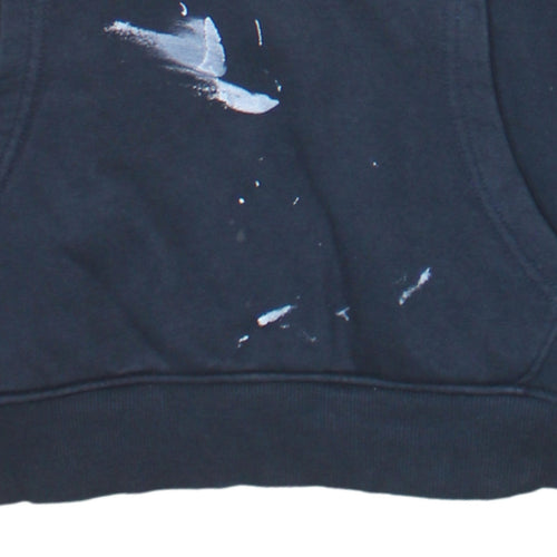 U.S. Polo Assn. Men's Navy Blue Hoodie M Pullover Logo Cotton Blend