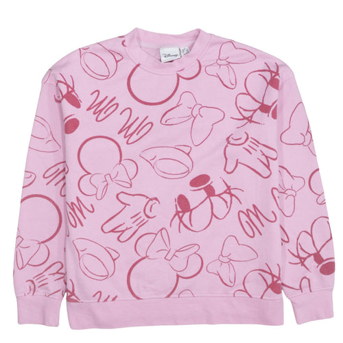 Disney Women's Pink Minnie Mouse Pullover Sweatshirt XS