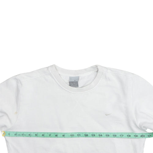 Nike Women White L Sweatshirt Classic Crew Neck Pullover
