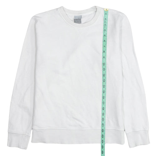 Nike Women White L Sweatshirt Classic Crew Neck Pullover