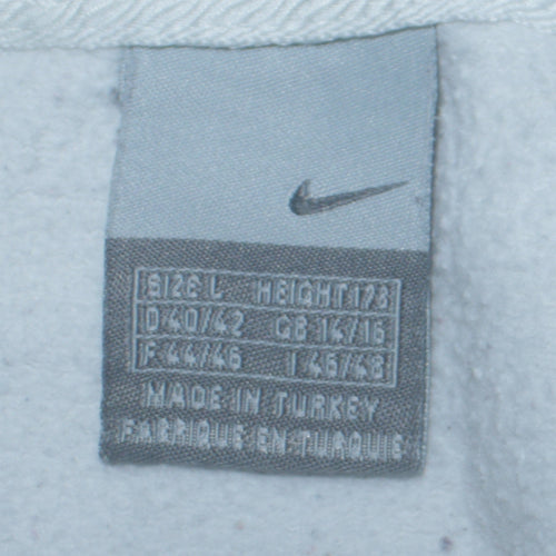 Nike Women White L Sweatshirt Classic Crew Neck Pullover