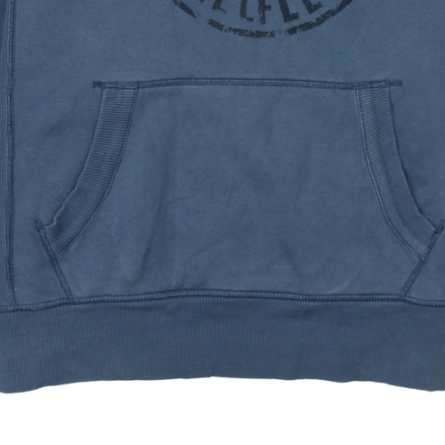 Tommy Hilfiger Men's Blue Pullover Hoodie L Vintage Fit Logo