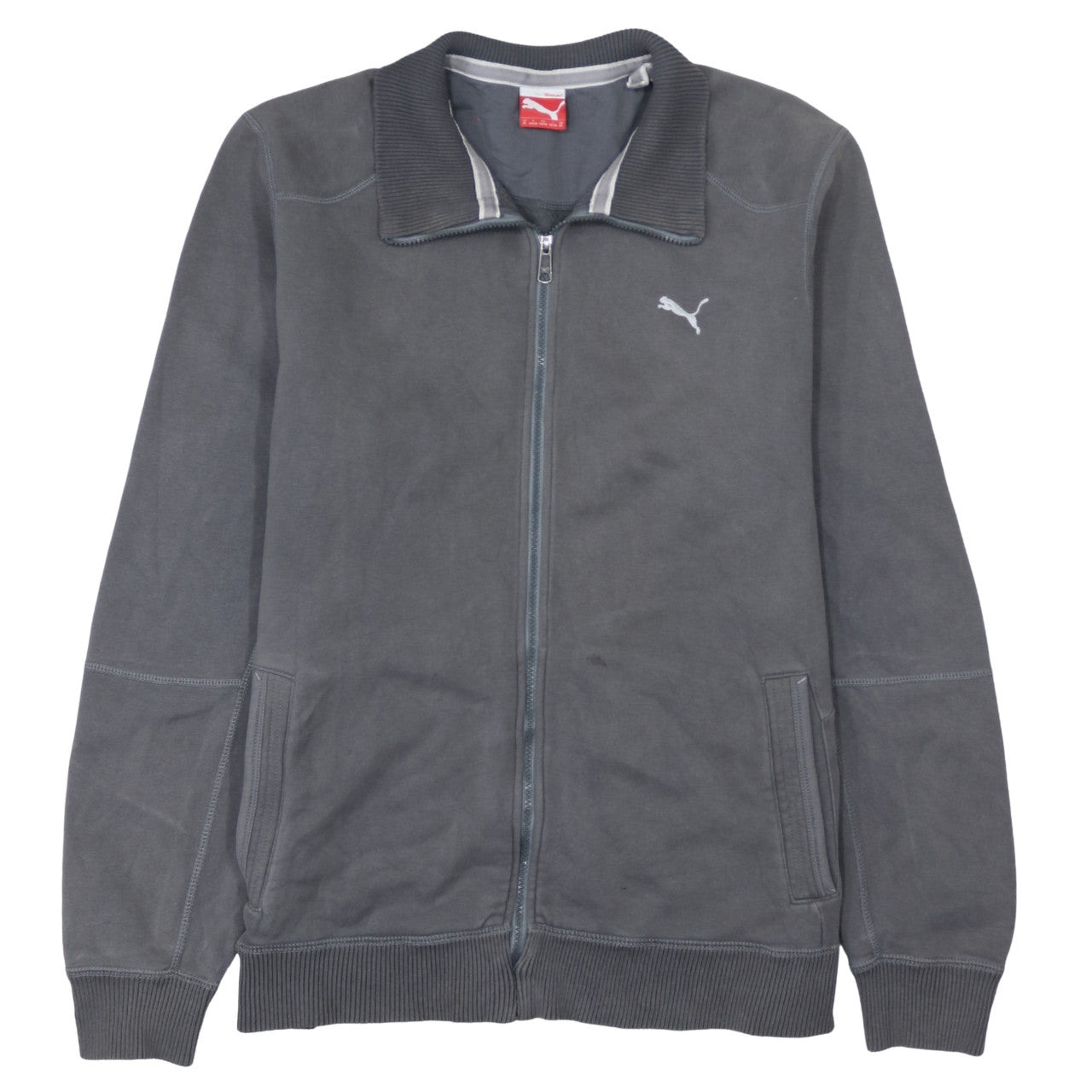 Puma Men's Grey XL Track Jacket Full Zip Cotton Blend