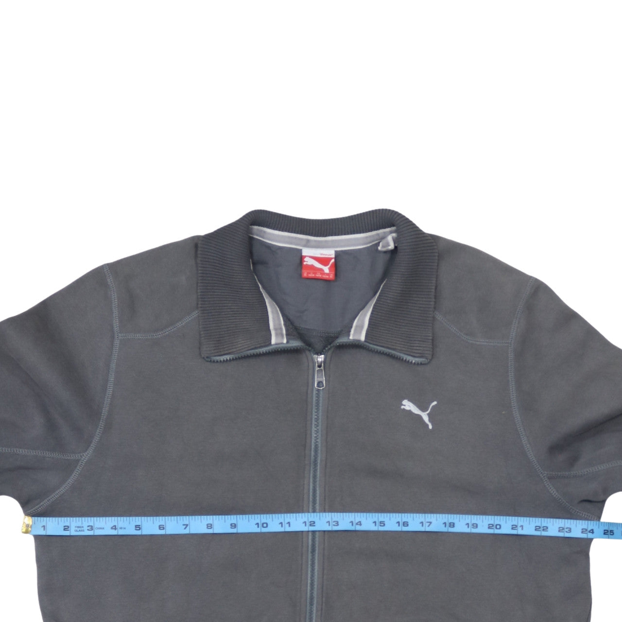 Puma Men's Grey XL Track Jacket Full Zip Cotton Blend