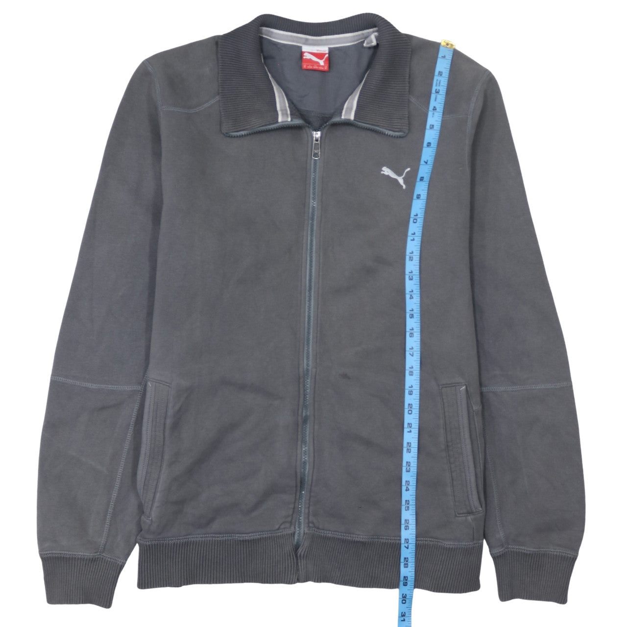 Puma Men's Grey XL Track Jacket Full Zip Cotton Blend