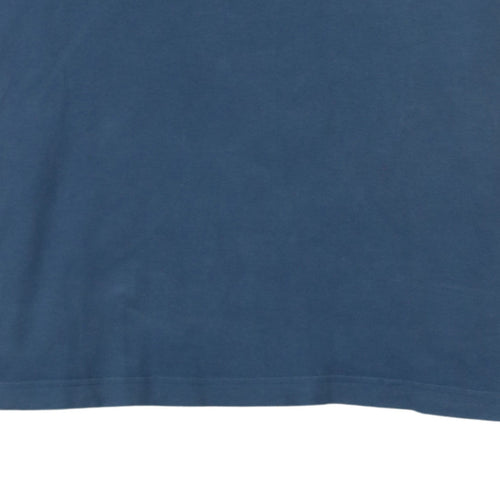 Puma Mens Blue Colourblock Polo Shirt Size M Short Sleeve Cotton