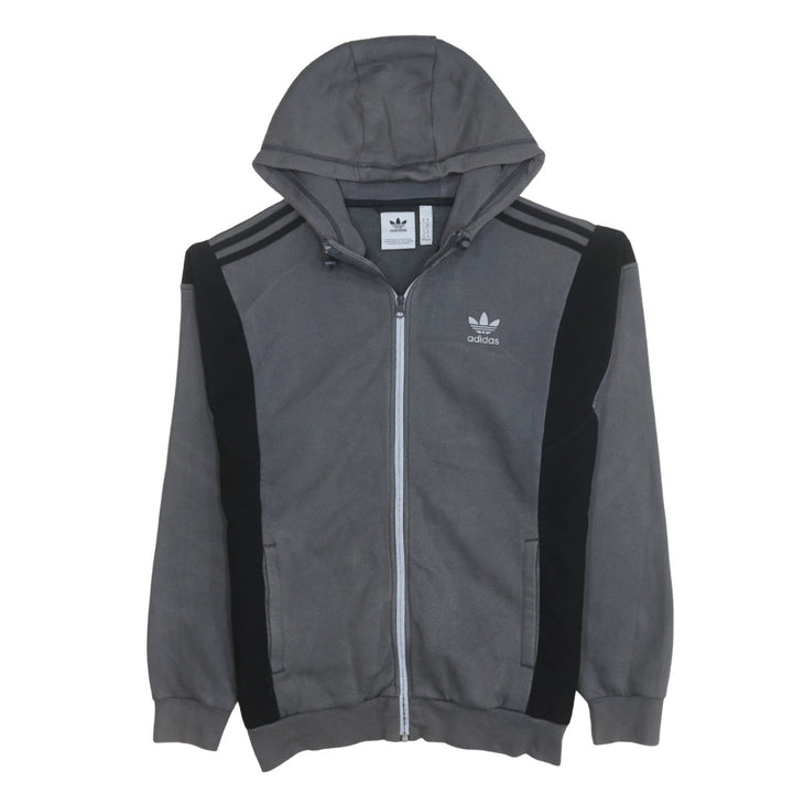 Adidas Men's Grey Full Zip Hoodie Size M Sports Fleece Sweatshirt