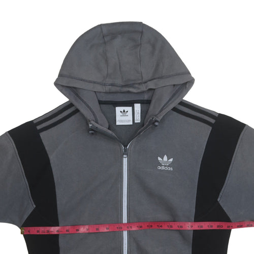 Adidas Men's Grey Full Zip Hoodie Size M Sports Fleece Sweatshirt