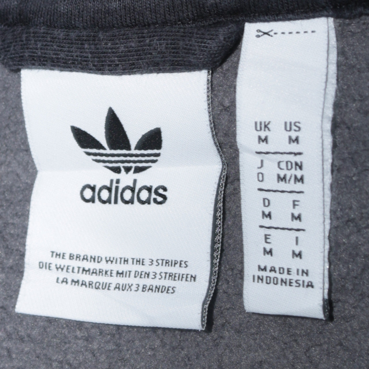 Adidas Men's Grey Full Zip Hoodie Size M Sports Fleece Sweatshirt