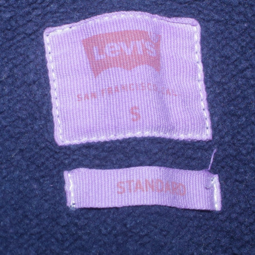 Levi's Men's Blue Pullover Hoodie Small Graphic Logo Fleece Sweatshirt