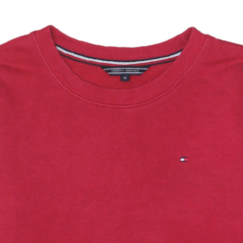 Tommy Hilfiger Men's Red XS Crew Neck Cotton Pullover Sweatshirt