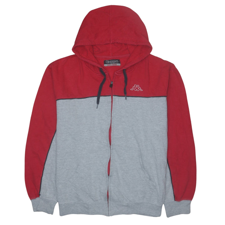 Kappa Men's Red Grey Full Zip Hoodie 3XL Regular Fit