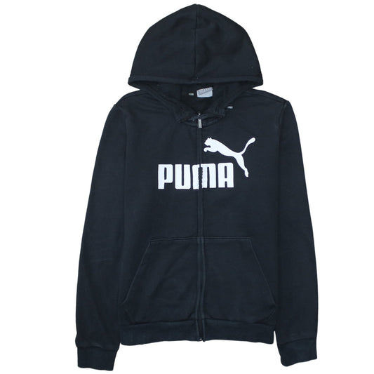 Puma Womens Black Full Zip Hoodie XL16 Cotton Blend Sportswear