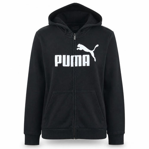 Puma Womens Black Full Zip Hoodie XL16 Cotton Blend Sportswear