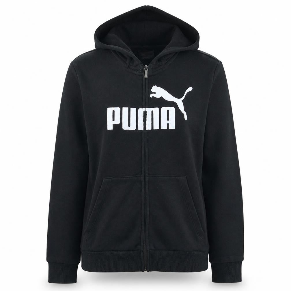 Puma Womens Black Full Zip Hoodie XL16 Cotton Blend Sportswear