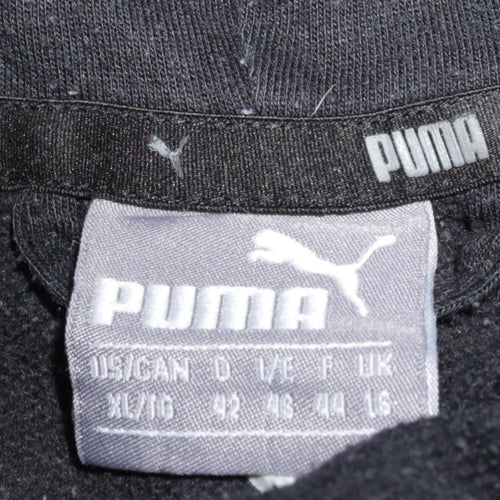 Puma Womens Black Full Zip Hoodie XL16 Cotton Blend Sportswear