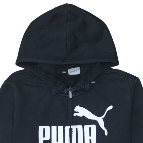 Puma Womens Black Full Zip Hoodie XL16 Cotton Blend Sportswear