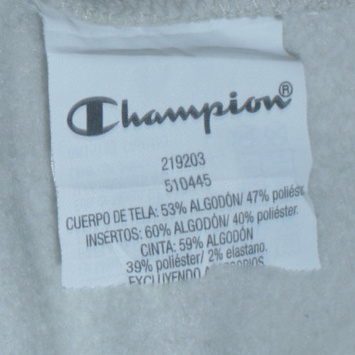 Champion Men's Beige Small Pullover Hoodie Logo Sweatshirt
