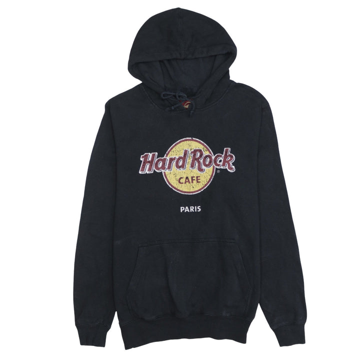 Hard Rock Cafe Paris Mens Black Pullover Hoodie Medium Graphic