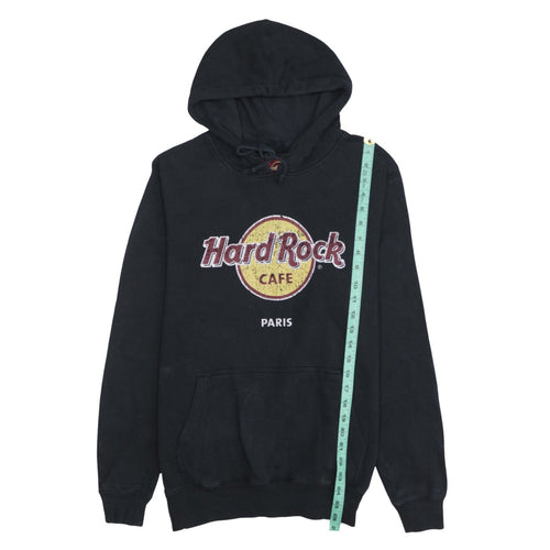 Hard Rock Cafe Paris Mens Black Pullover Hoodie Medium Graphic