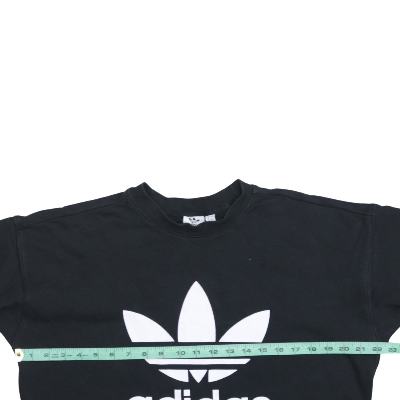 Adidas Womens Black Crew Neck Pullover Sweatshirt Size 8 Logo Print