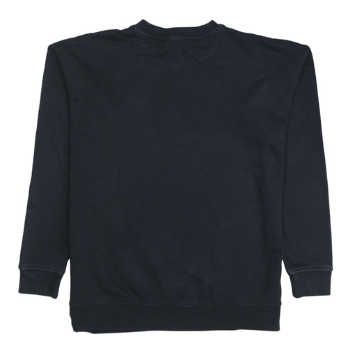 Adidas Womens Black Crew Neck Pullover Sweatshirt Size 8 Logo Print