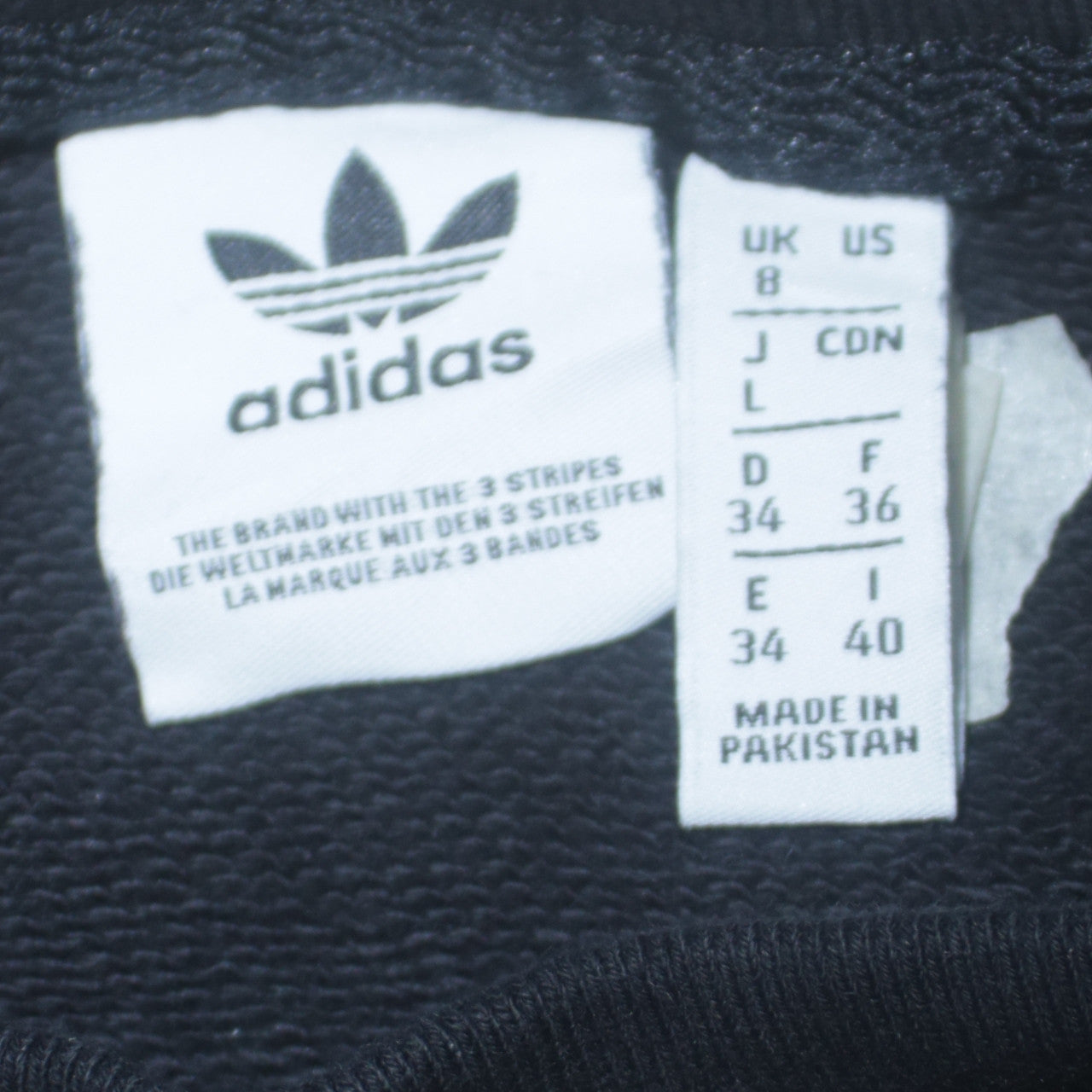 Adidas Womens Black Crew Neck Pullover Sweatshirt Size 8 Logo Print
