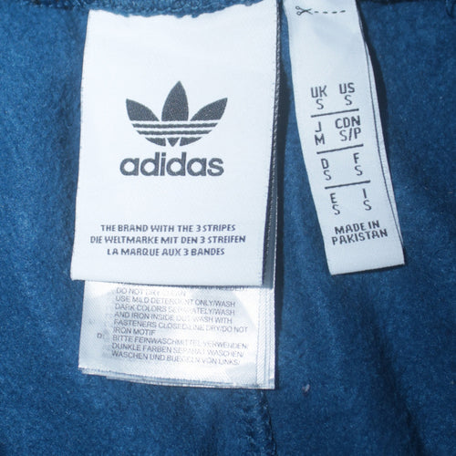 adidas Men Blue Track Pants S Tapered Side Stripe Activewear