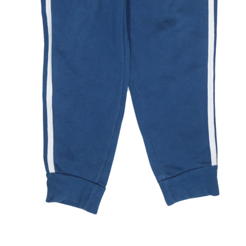 adidas Men Blue Track Pants S Tapered Side Stripe Activewear