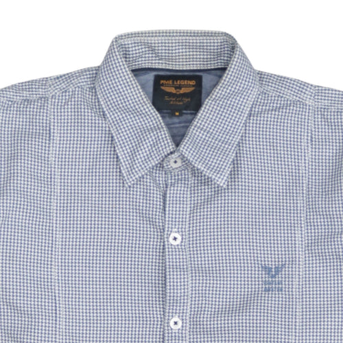 PME Legend Men's Blue Check Long Sleeve Button-Up Shirt M